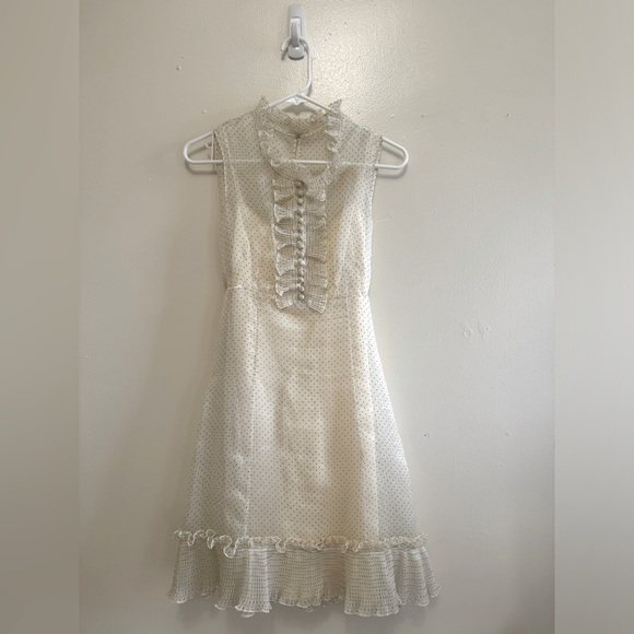 Betsey Johnson Dresses & Skirts - Vintage Betsey Johnson Polka Dot Henley Ruffle Dress